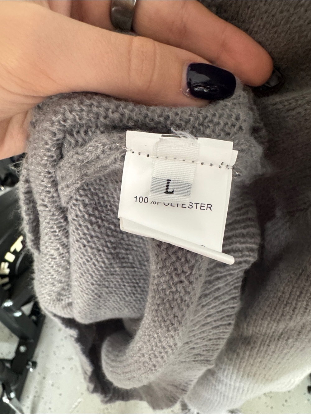 Gray Ruffle Button Sweater Size Large - Picture 4 of 4